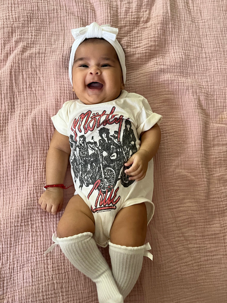 Baby Motley Crue graphic onesie