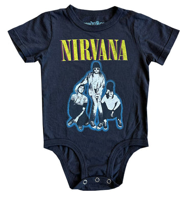 Nirvana Vintage Black Organic Short Sleeve Onesie