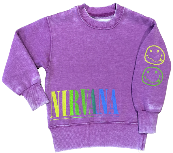 最上の品質な Nirvana Sprout Rowdy – Crewneck Nevermind Purple トップス