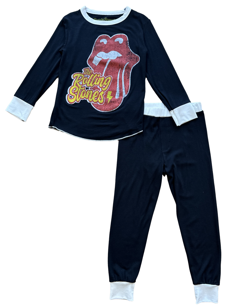 rolling stones two piece black set 