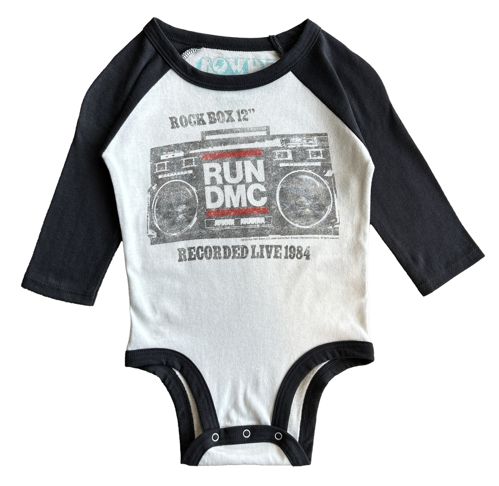 Run DMC raglan baby onesie