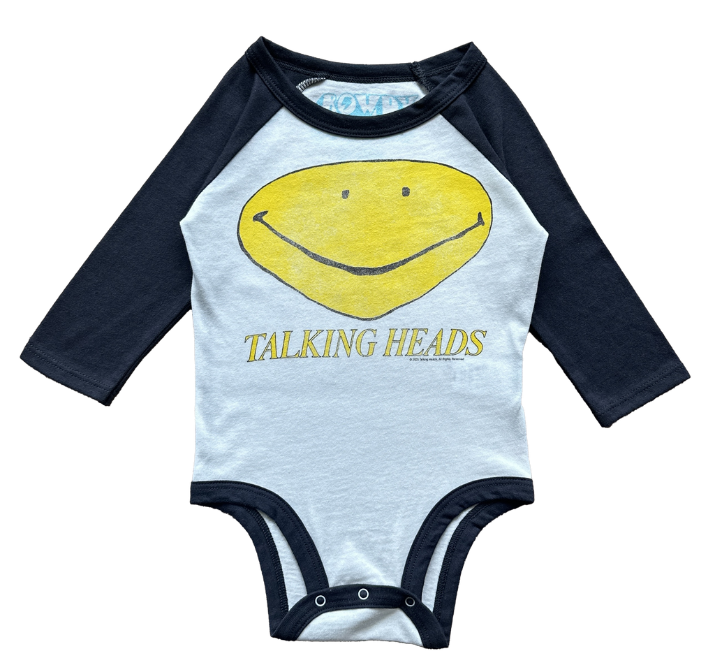Talking Heads baby raglan onesie