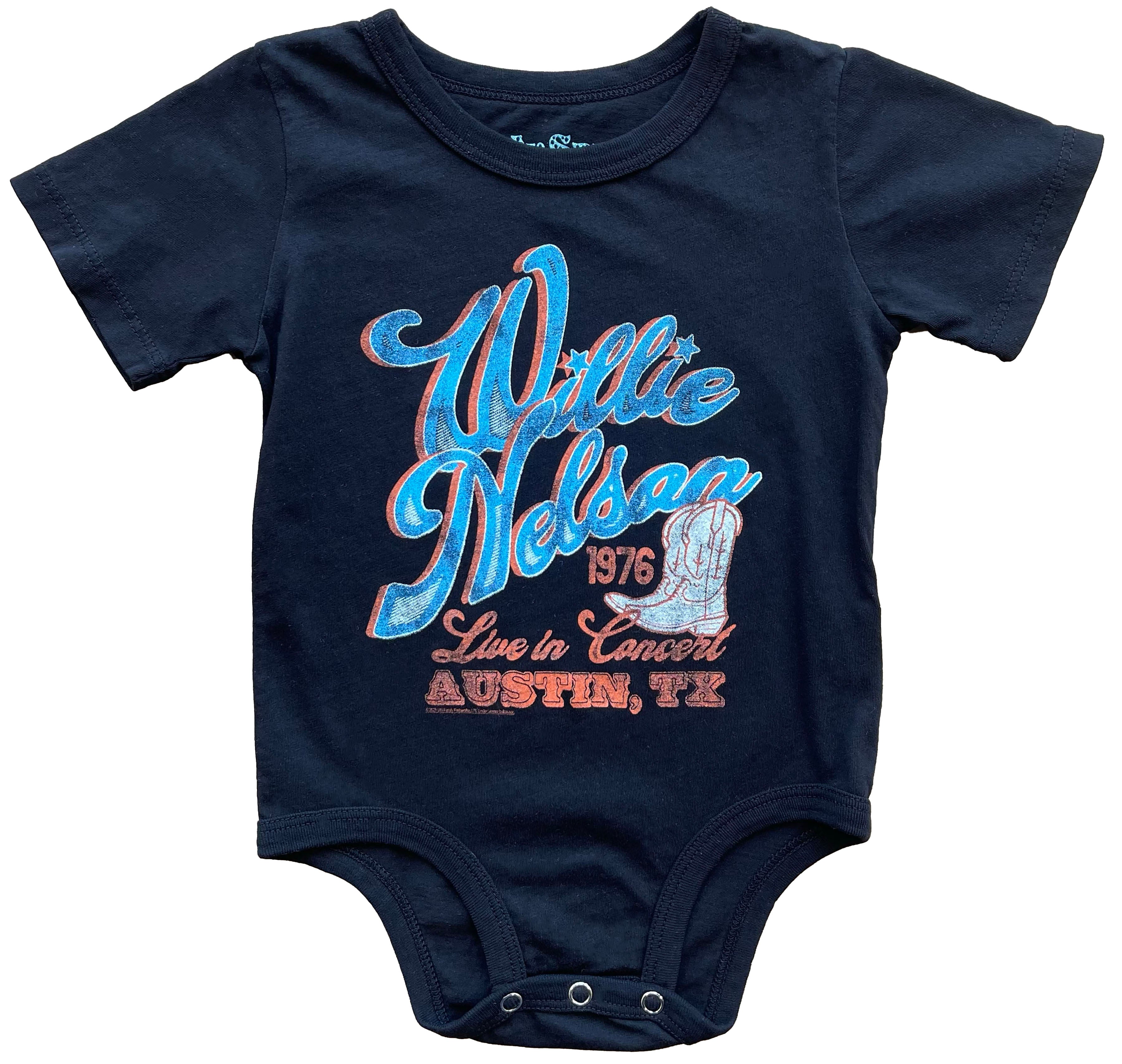 Willie Nelson 1970 Onesie Black