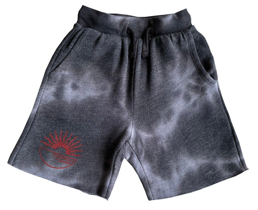 Black Spark Sun Baggy Fleece Short