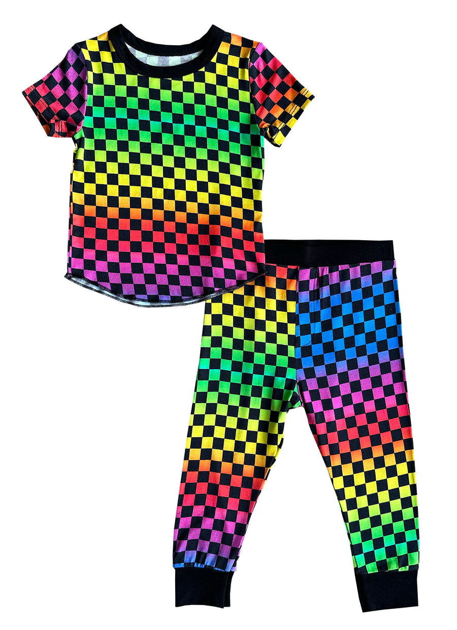 Rainbow Checkers Short Sleeve Thermal Set