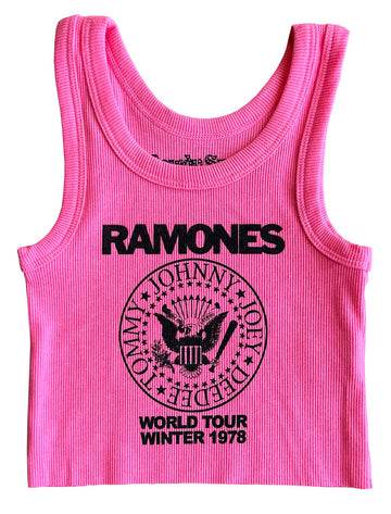 Ramones Pink Crop Tank Top