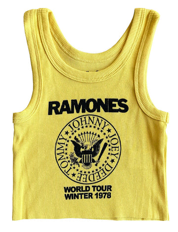 Ramones Yellow Crop Tank Top